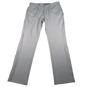 Greg Norman Golf Pant Men 34x32(FITS 35x31) Gray Performance Flat Front NEW
